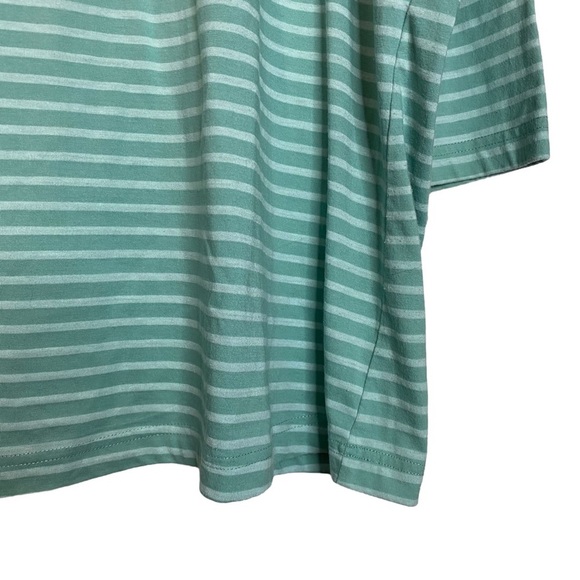 Hot Cotton Woman Mint Green Striped 3/4 Sleeve Tee Shirt Plus Size 2X - Picture 9 of 16